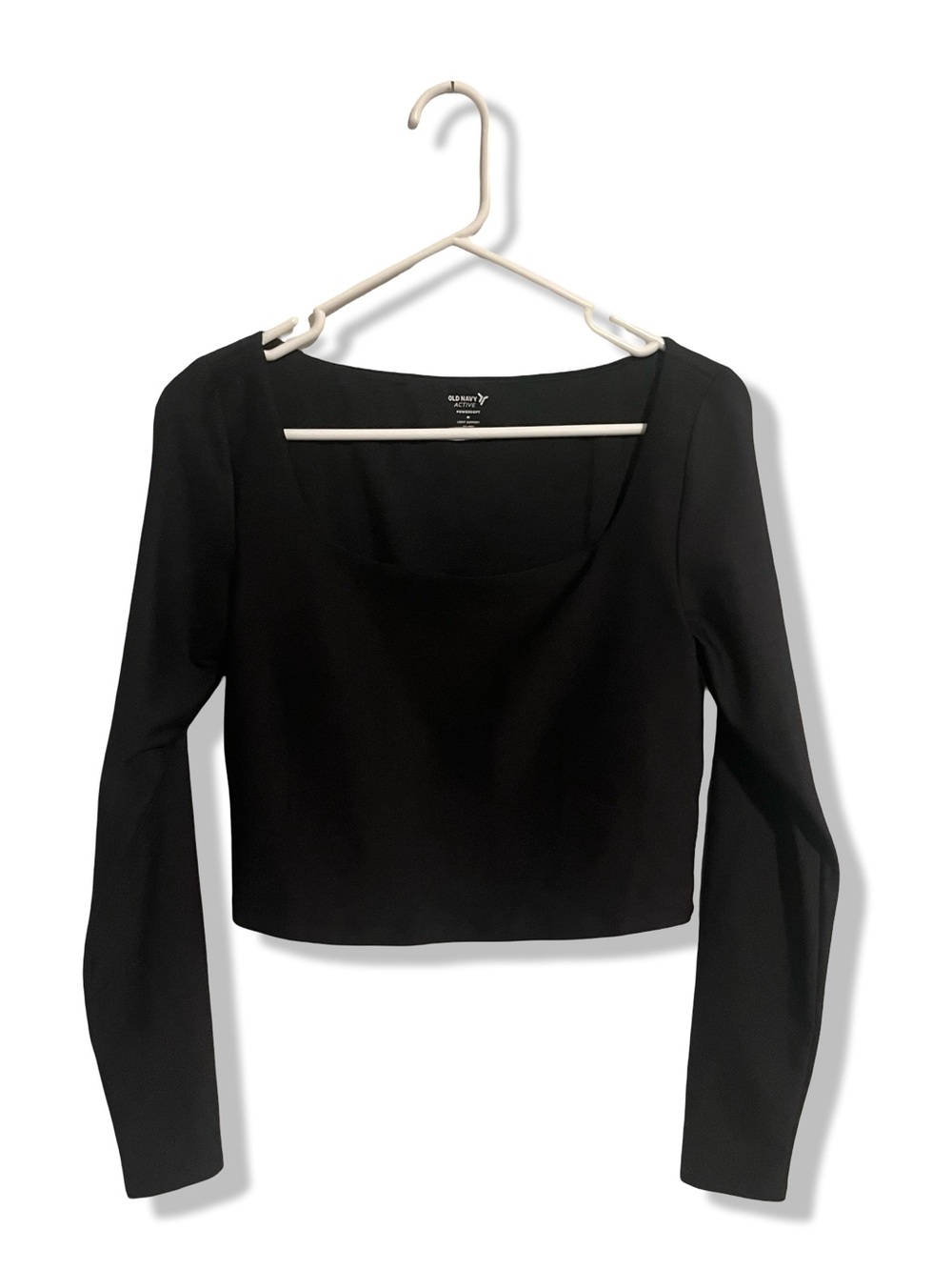 Old Navy Black Long-Sleeve Square Neck Crop Top